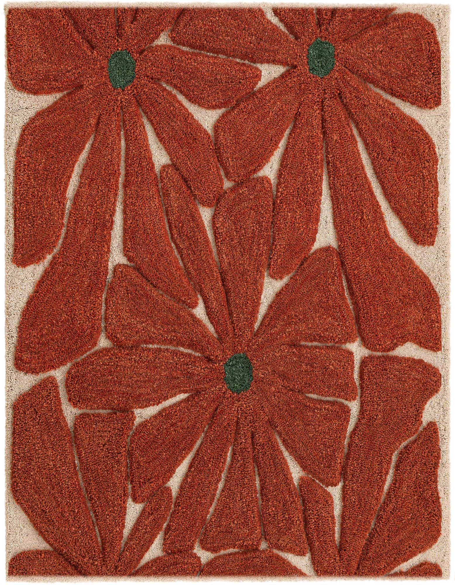 Primary image  5' 1 x 5' 1 Handtufted Wool Square Rug