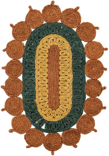  2' x 3' 1  Hand Braided Jute Oval Rug