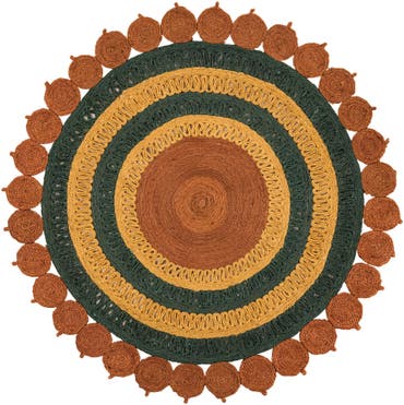  6' 1 x 6' 1  Hand Braided Jute Round Rug