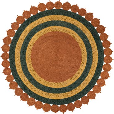  7' 10 x 7' 10  Hand Braided Jute Round Rug