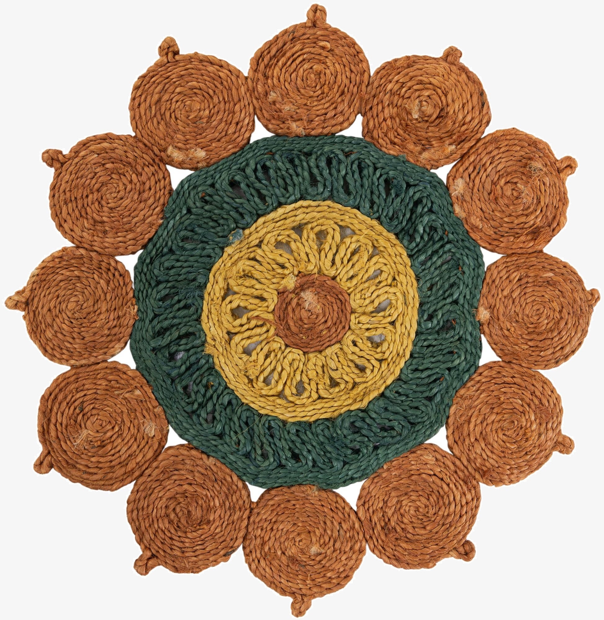  2' x 2'  Hand Braided Jute Round Rug
