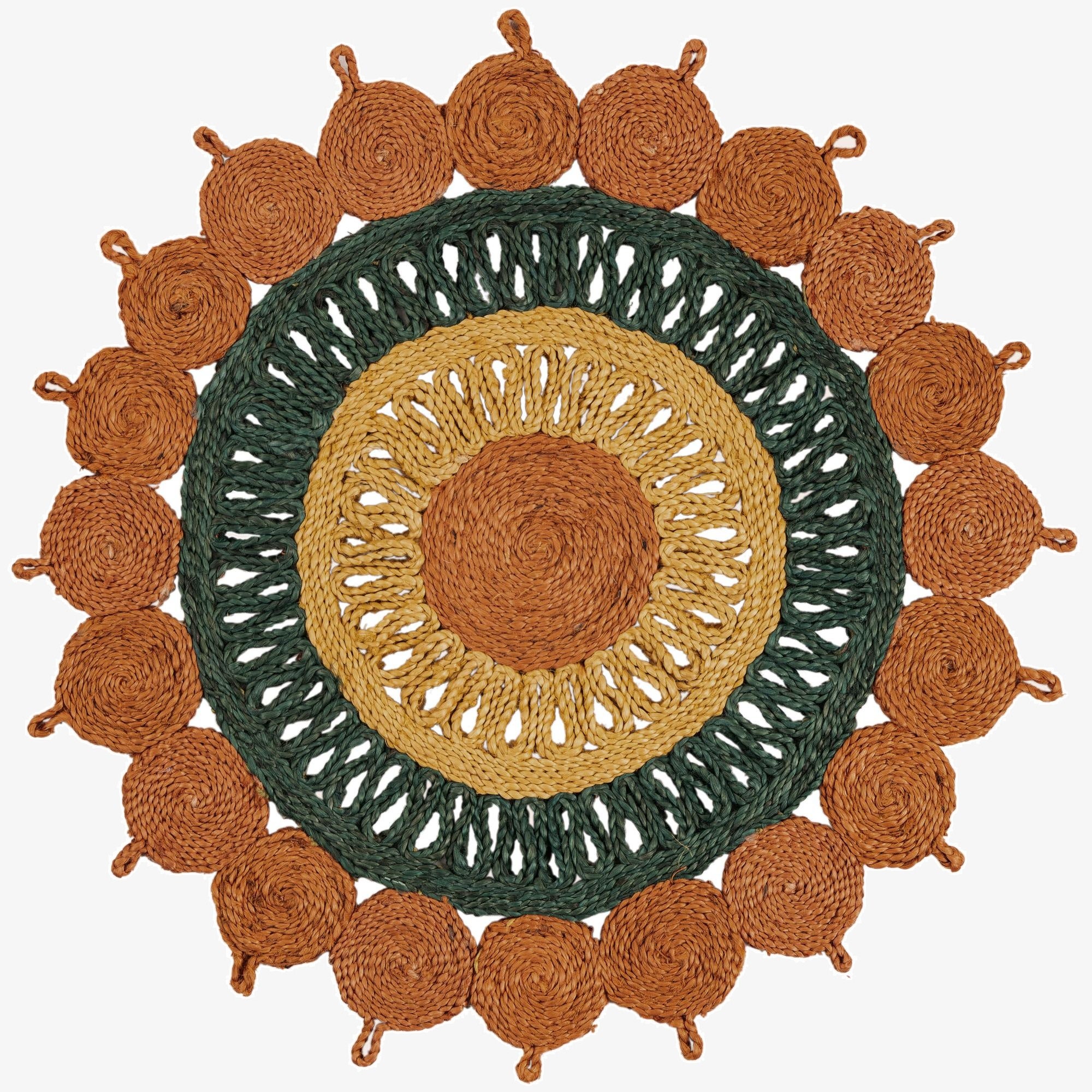  3' 1 x 3' 1  Hand Braided Jute Round Rug