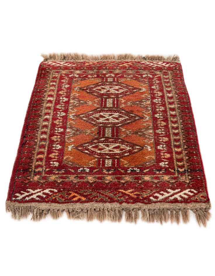 Detail image of  1' 8 x 2' 2  Hand Knotted Afghan Ersari Wool Rug