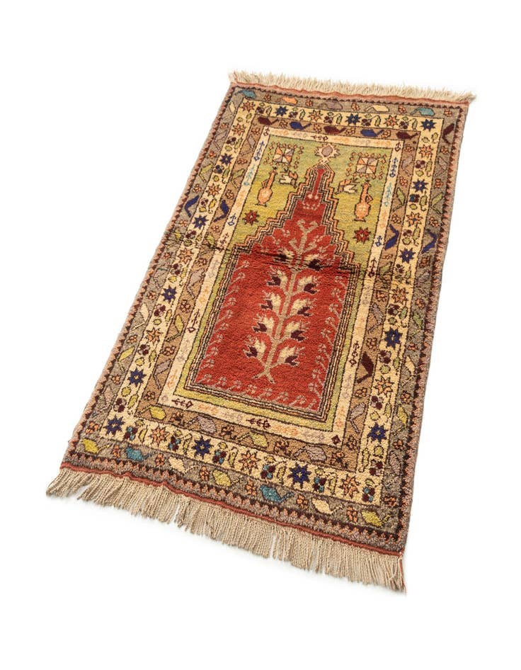 Detail image of  3' 4 x 4' 9  Hand Knotted Anatolian Wool Rug