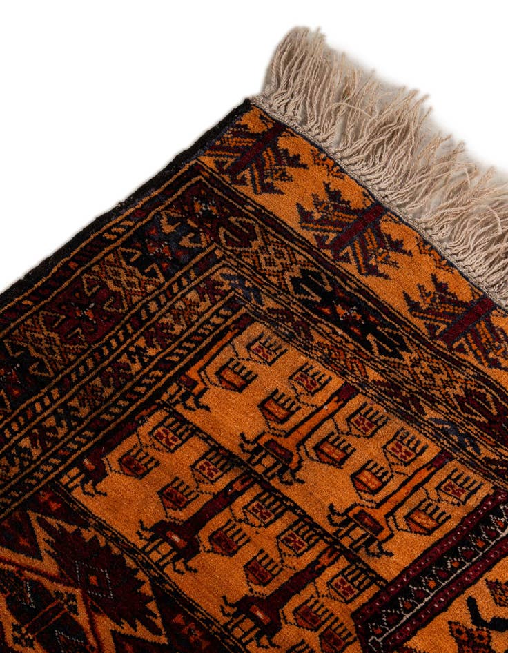 Detail image of  3' 3 x 4' 11  Hand Knotted Anatolian Oriental Wool Rug