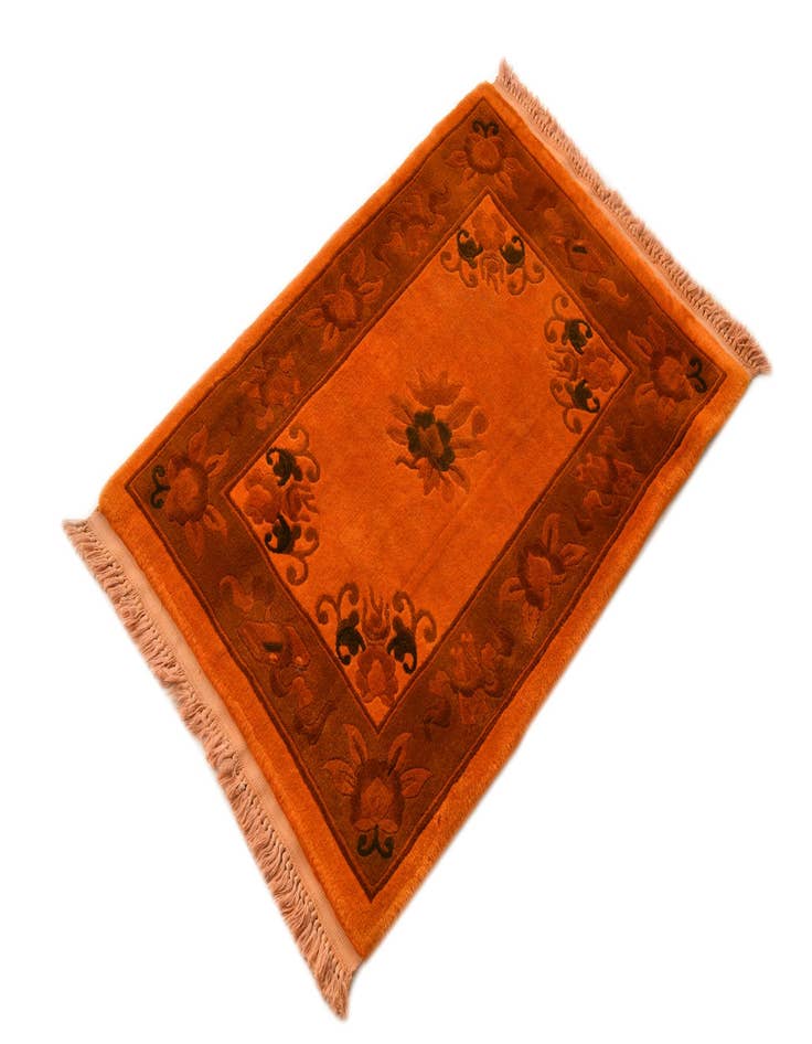 Detail image of 2' 1 x 3' 1 Hand Knotted Antique Finish Wool Rug