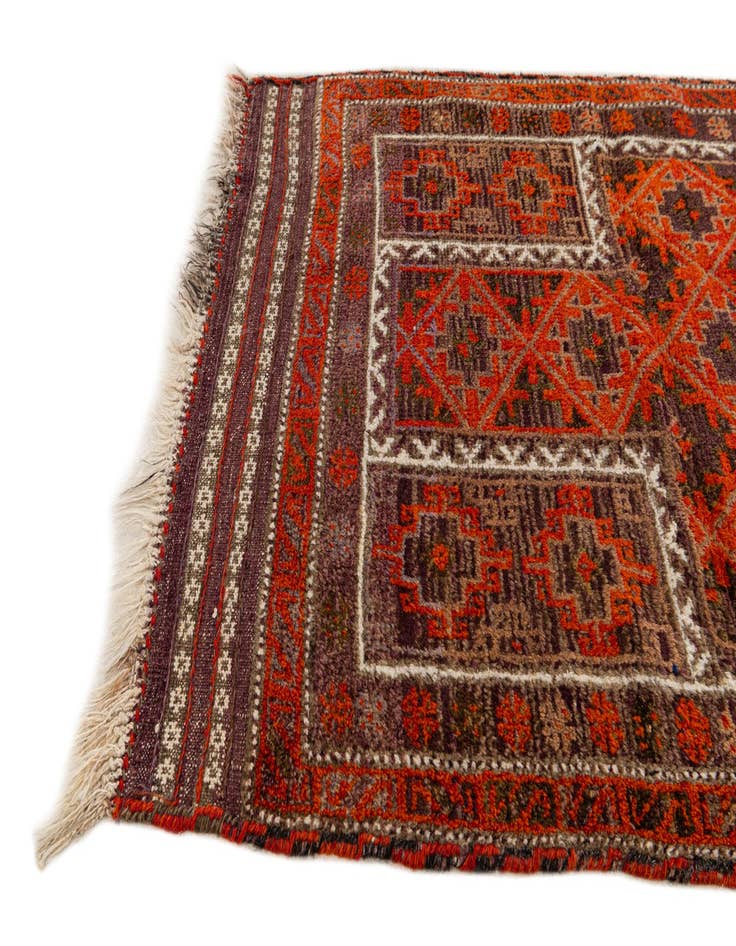Detail image of  3' 1 x 4' 5  Hand Knotted Balouch Persian Wool Rug