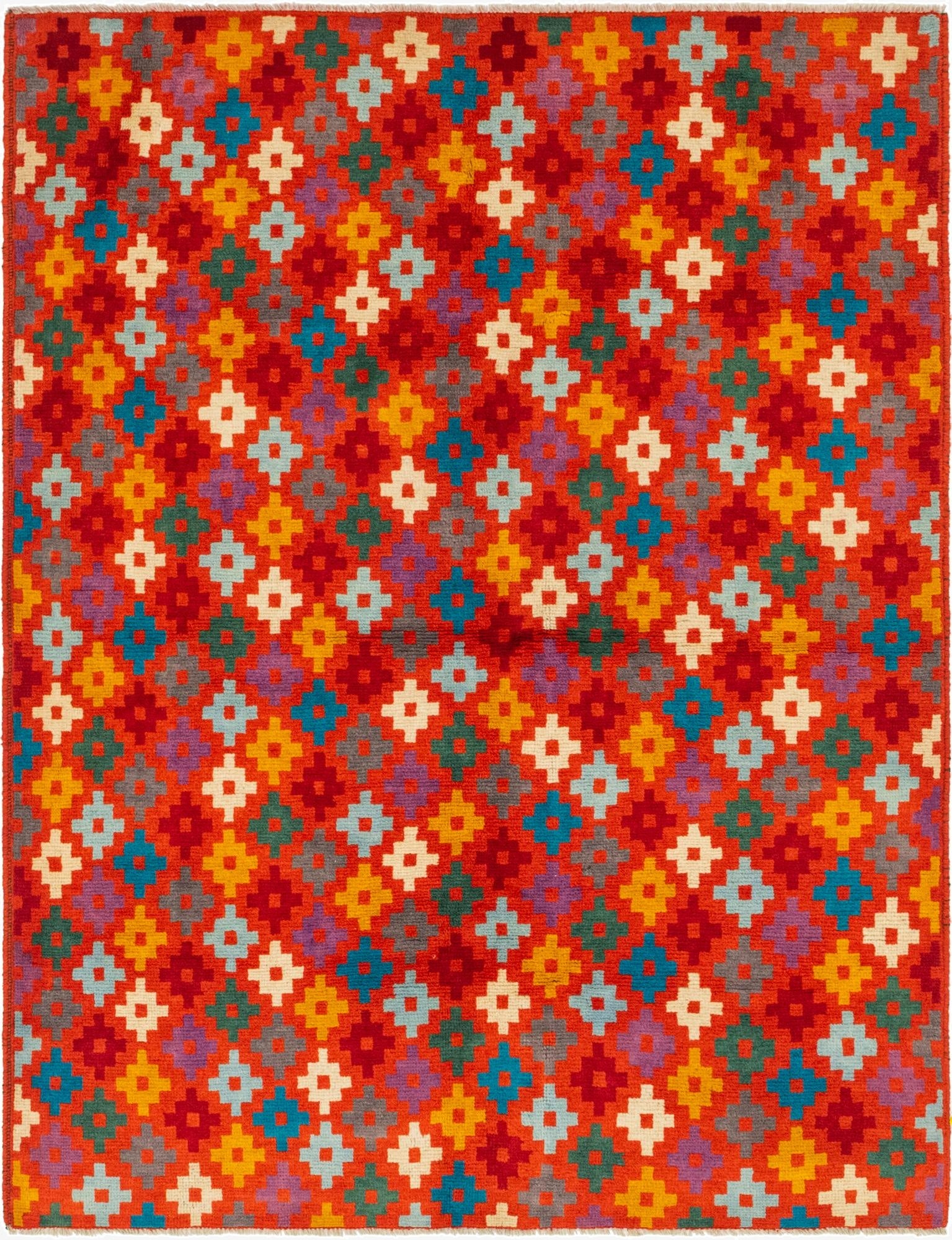  4' 11 x 6' 6  Hand Knotted Balouch Wool Rug