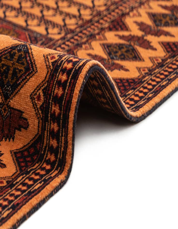 Detail image of  4' 2 x 6' 3  Hand Knotted Bokhara Oriental Wool Rug