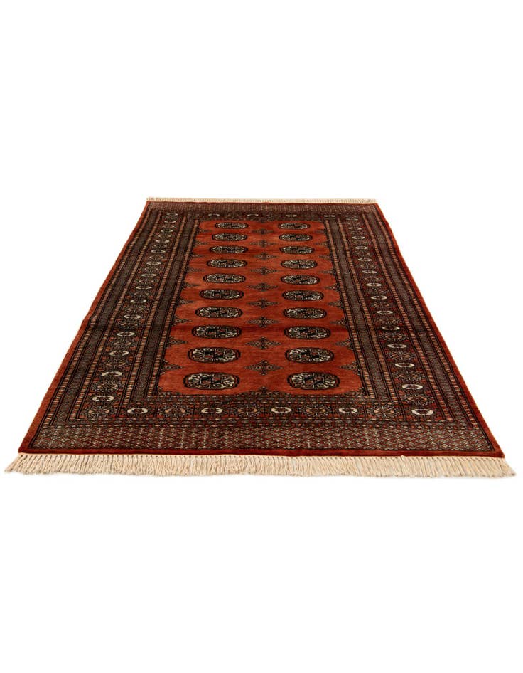 Detail image of  4' 1 x 5' 11  Hand Knotted Bokhara Wool Rug