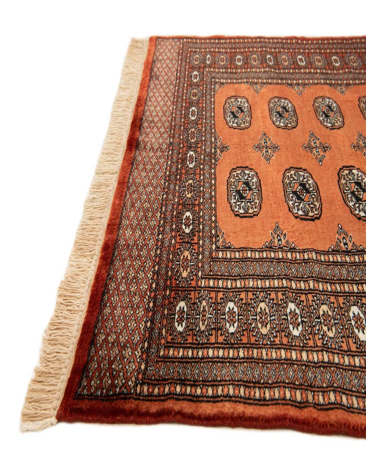 Detail image of  4' 1 x 5' 11  Hand Knotted Bokhara Wool Rug