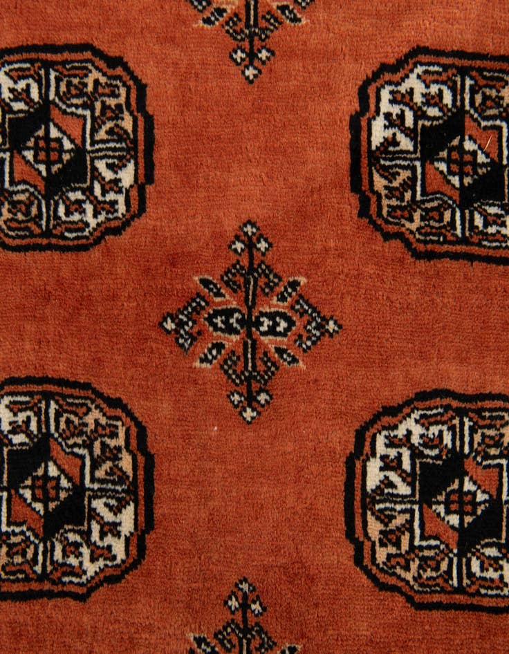 Detail image of  4' 1 x 5' 11  Hand Knotted Bokhara Wool Rug