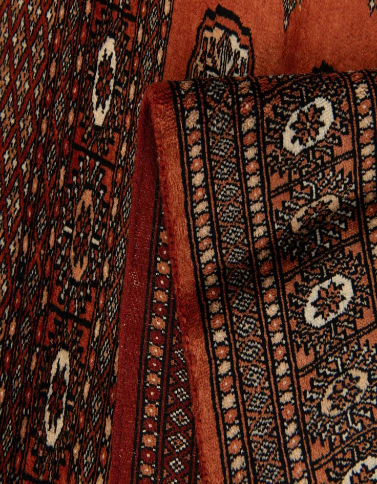 Detail image of  4' 1 x 5' 11  Hand Knotted Bokhara Wool Rug