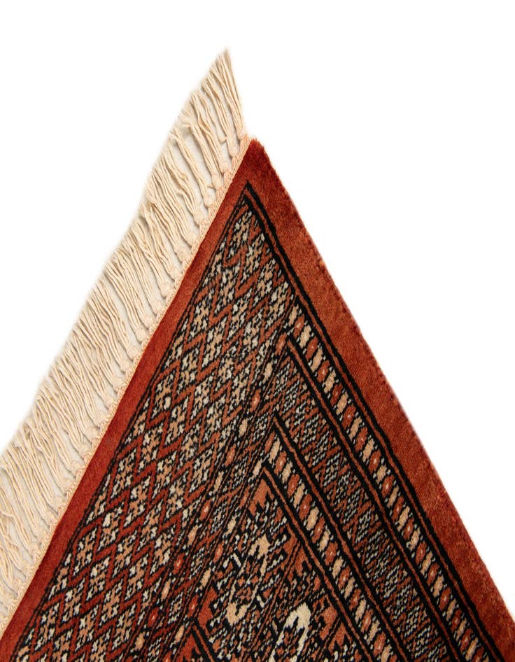 Detail image of  4' 1 x 5' 11  Hand Knotted Bokhara Wool Rug