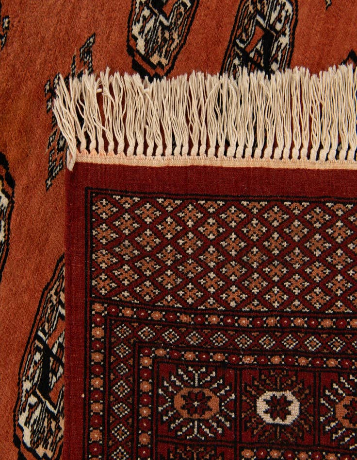 Detail image of  4' 1 x 5' 11  Hand Knotted Bokhara Wool Rug