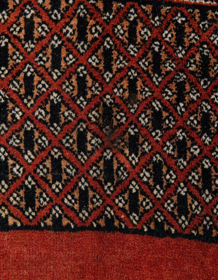 Detail image of  6' 1 x 8' 8  Hand Knotted Bokhara Oriental Wool Rug