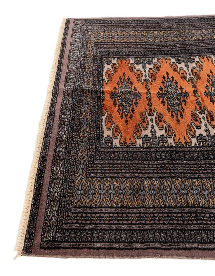 Detail image of  3' 2 x 5' 1  Hand Knotted Bokhara Oriental Wool Rug