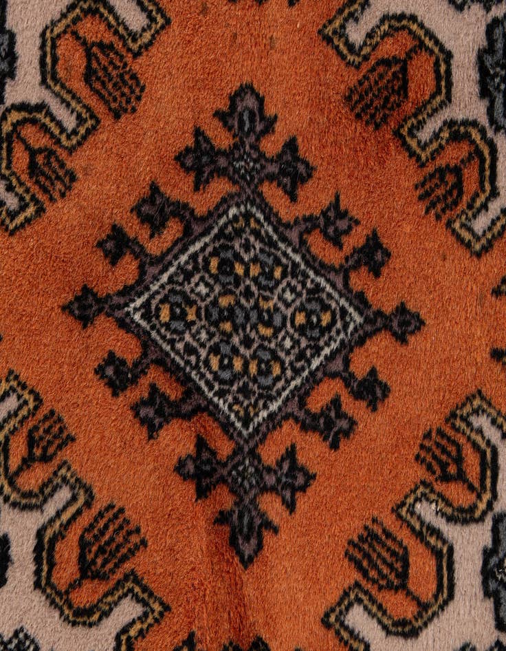 Detail image of  3' 2 x 5' 1  Hand Knotted Bokhara Oriental Wool Rug