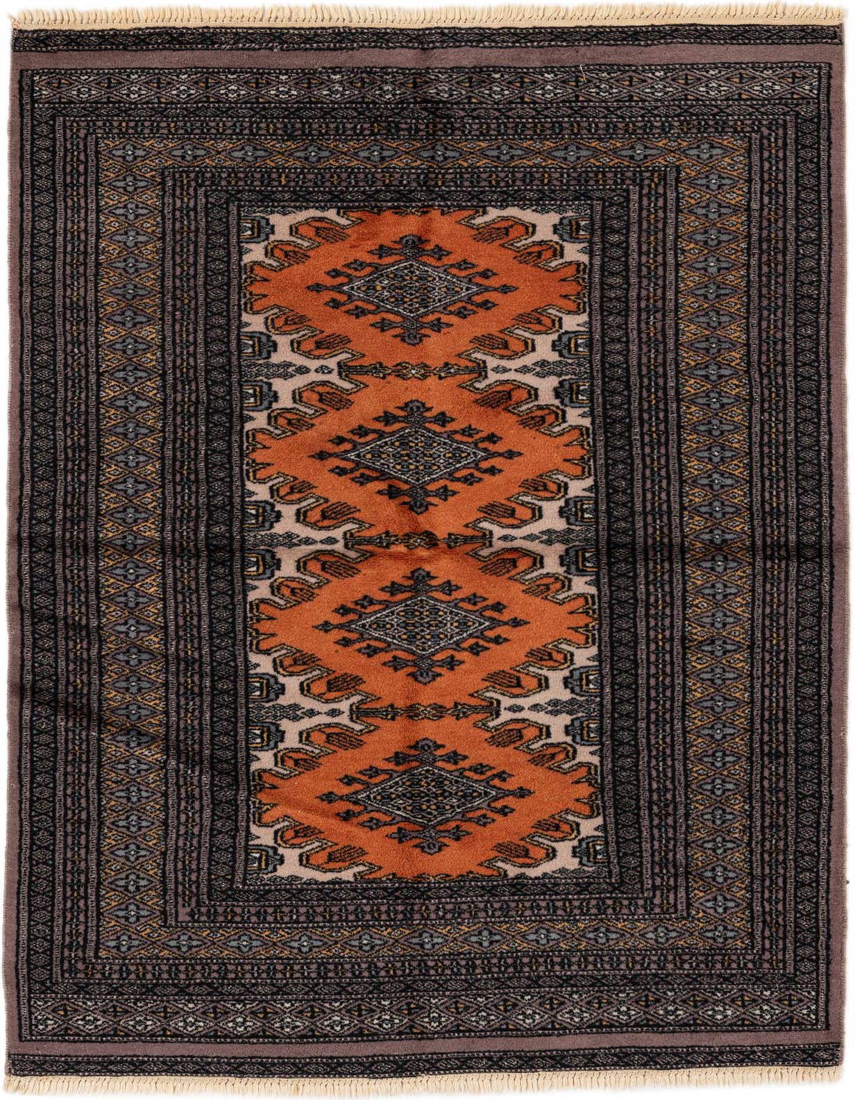 Primary image  3' 2 x 5' 1  Hand Knotted Bokhara Oriental Wool Rug