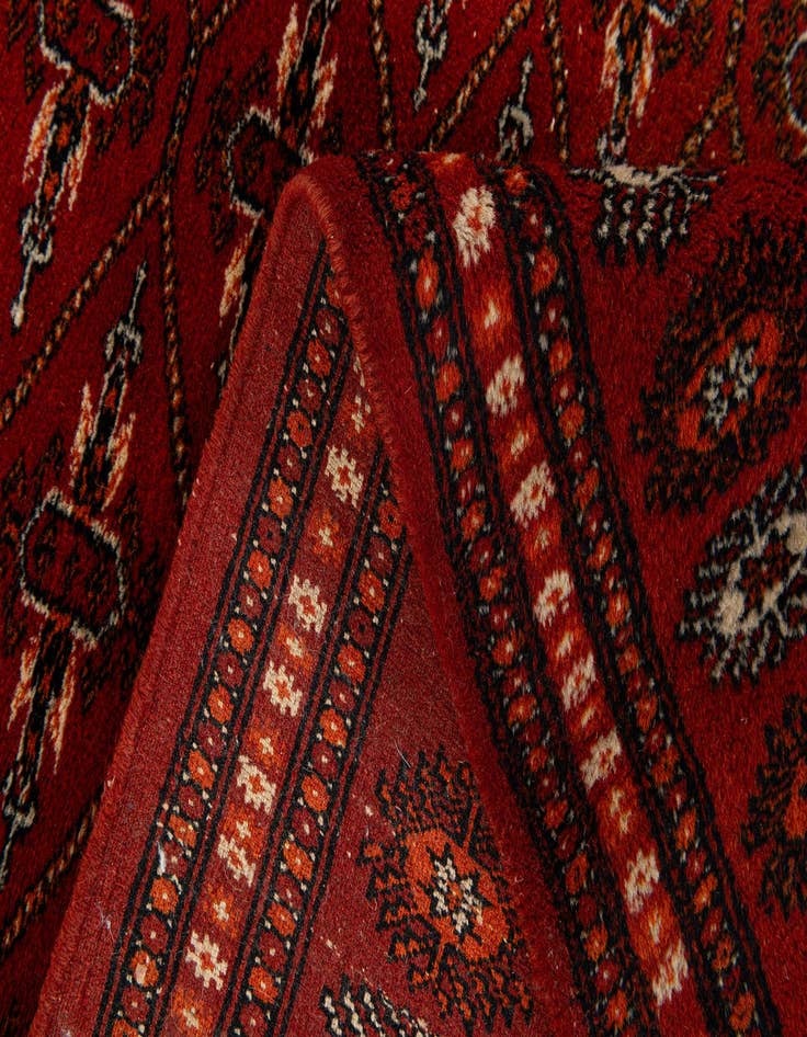 Detail image of  4' 1 x 6' 2  Hand Knotted Bokhara Oriental Wool Rug