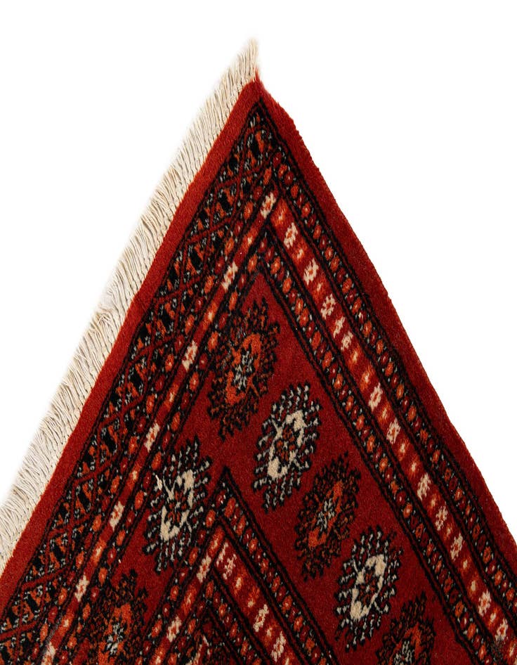 Detail image of  4' 1 x 6' 2  Hand Knotted Bokhara Oriental Wool Rug