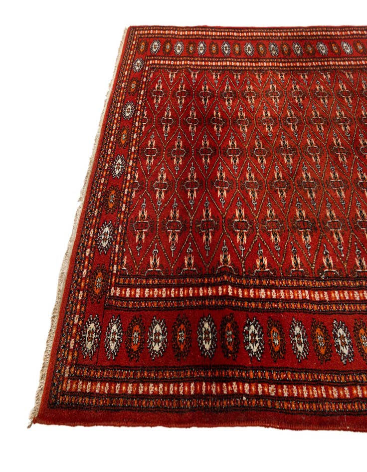 Detail image of  4' 1 x 6' 2  Hand Knotted Bokhara Oriental Wool Rug