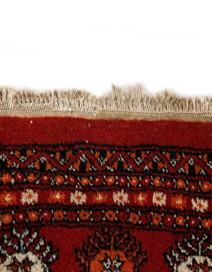 Detail image of  4' 1 x 6' 2  Hand Knotted Bokhara Oriental Wool Rug