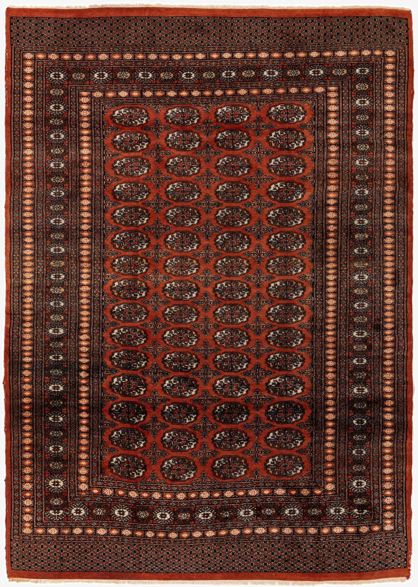 6' 1 x 8' 8  Hand Knotted Bokhara Oriental Wool Rug