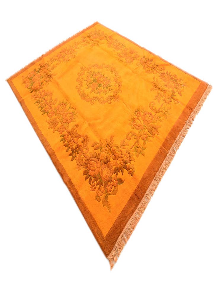 Detail image of 7' 9 x 9' 9 Hand Knotted Carved Pekin Wool Rug