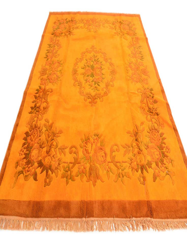 Detail image of 7' 9 x 9' 9 Hand Knotted Carved Pekin Wool Rug