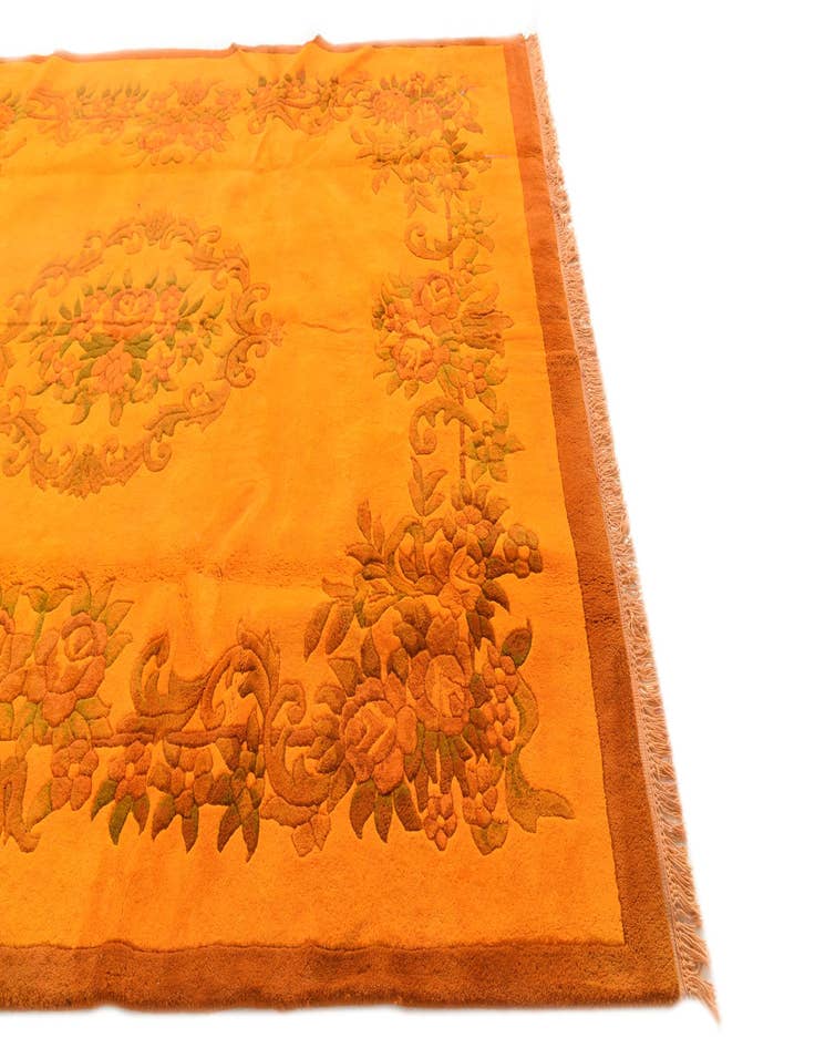 Detail image of 7' 9 x 9' 9 Hand Knotted Carved Pekin Wool Rug