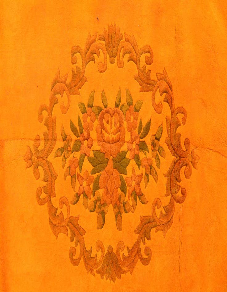 Detail image of 7' 9 x 9' 9 Hand Knotted Carved Pekin Wool Rug