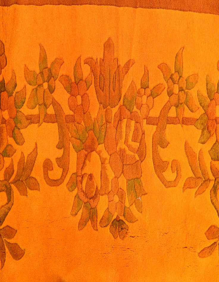 Detail image of 7' 9 x 9' 9 Hand Knotted Carved Pekin Wool Rug