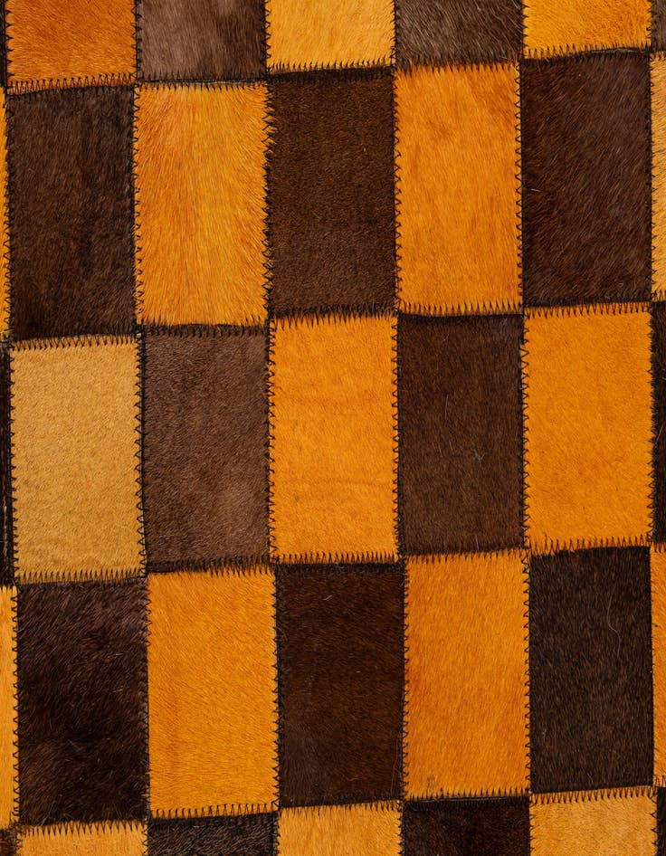Detail image of  8' 2 x 10' Cowhide - Patchwork Rug