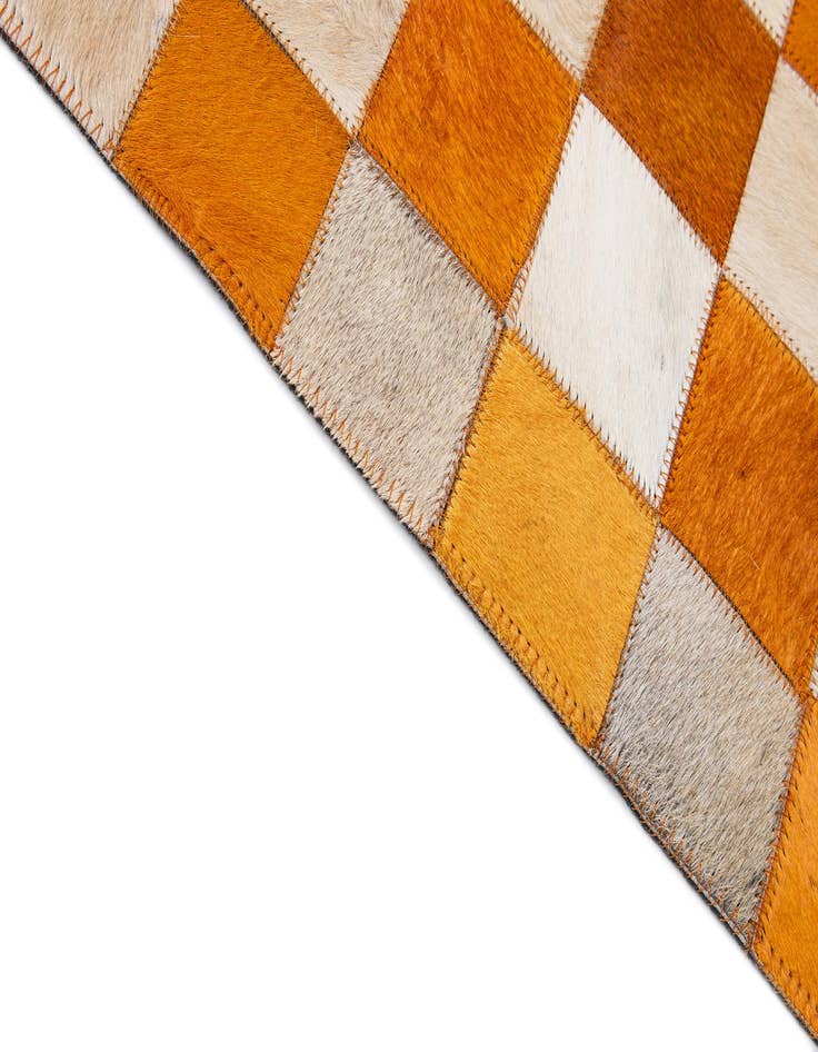 Detail image of  8' 2 x 10' Cowhide - Patchwork Rug
