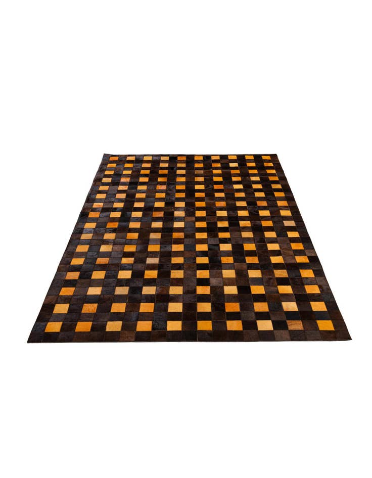 Detail image of  5' 2 x 8' Cowhide - Patchwork Rug