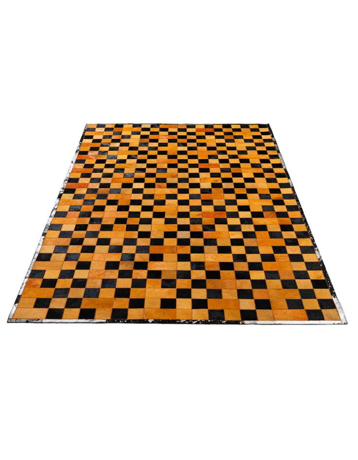 Detail image of  5' 2 x 8' 1 Cowhide - Patchwork Rug