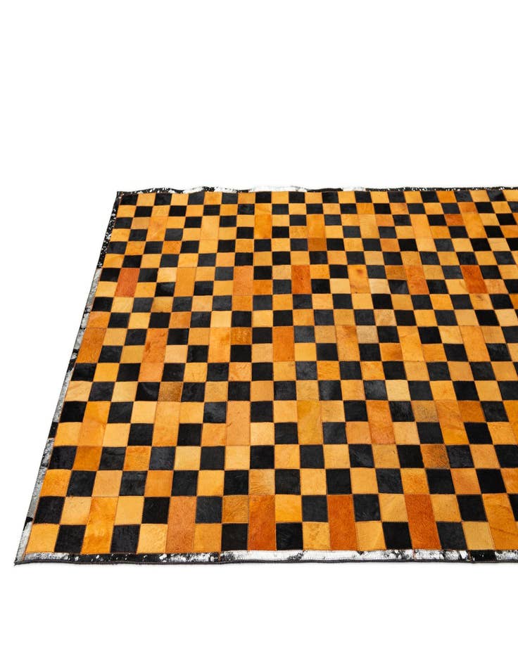 Detail image of  5' 2 x 8' 1 Cowhide - Patchwork Rug