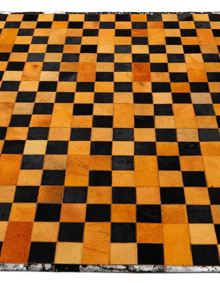 Detail image of  5' 2 x 8' 1 Cowhide - Patchwork Rug