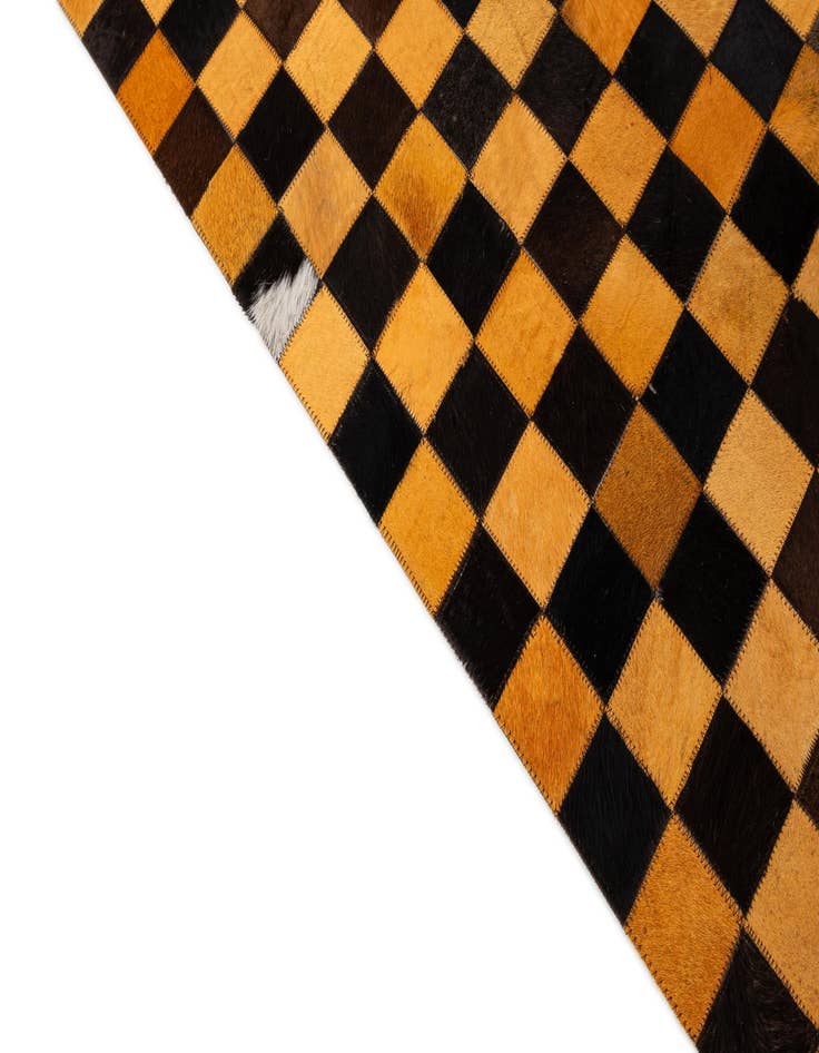 Detail image of  5' 2 x 8' Cowhide - Patchwork Rug