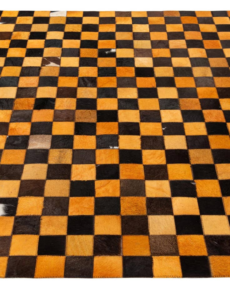 Detail image of  5' 2 x 8' 1 Cowhide - Patchwork Rug