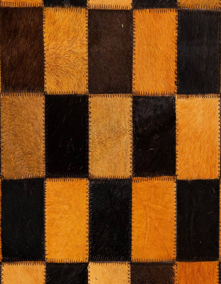 Detail image of  5' 2 x 8' 1 Cowhide - Patchwork Rug