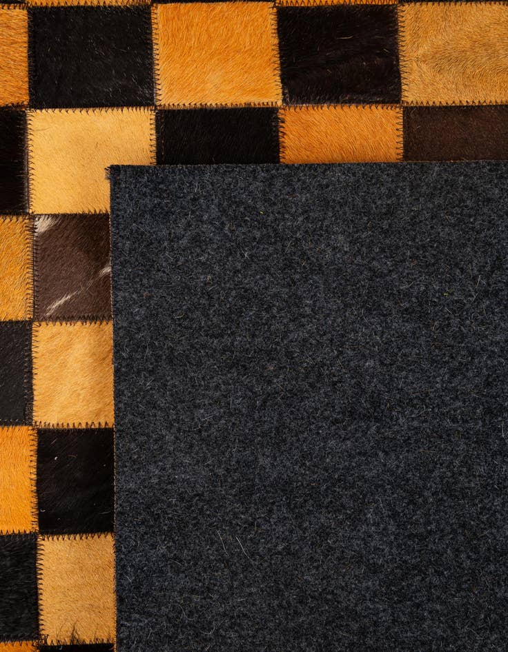 Detail image of  5' 2 x 8' 1 Cowhide - Patchwork Rug