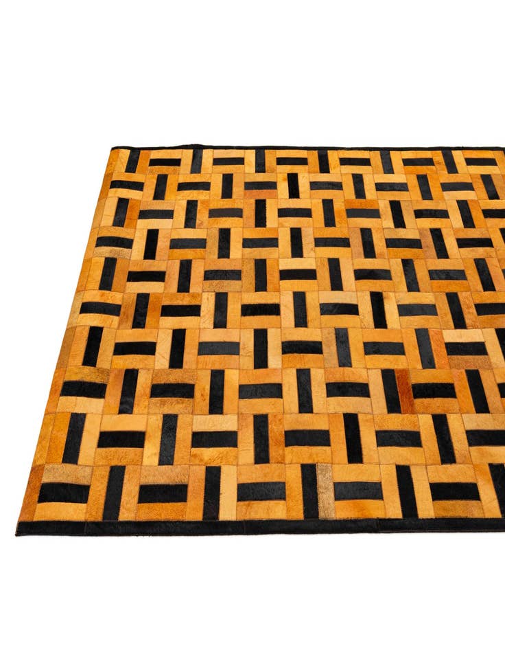 Detail image of  5' 2 x 8' 1 Cowhide - Patchwork Rug