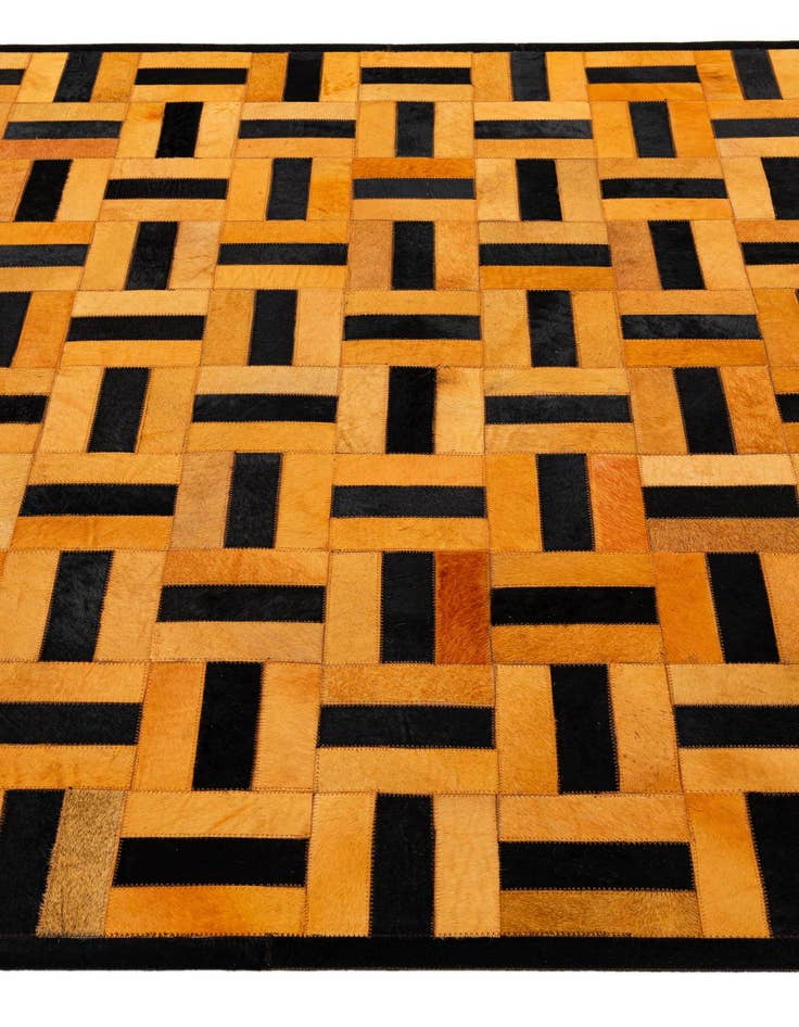 Detail image of  5' 2 x 8' 1 Cowhide - Patchwork Rug