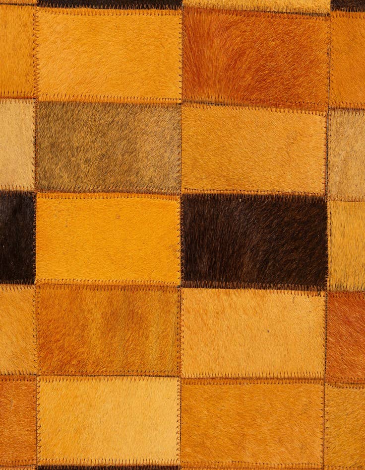 Detail image of  5' 1 x 7' 11 Cowhide - Patchwork Rug