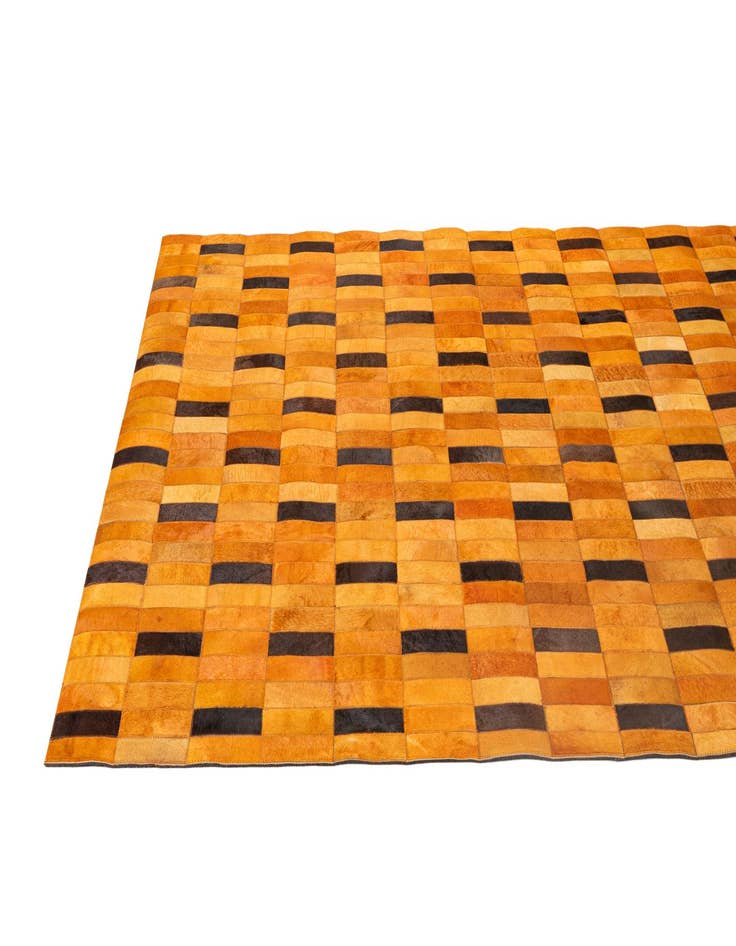 Detail image of  5' 2 x 7' 11 Cowhide - Patchwork Rug