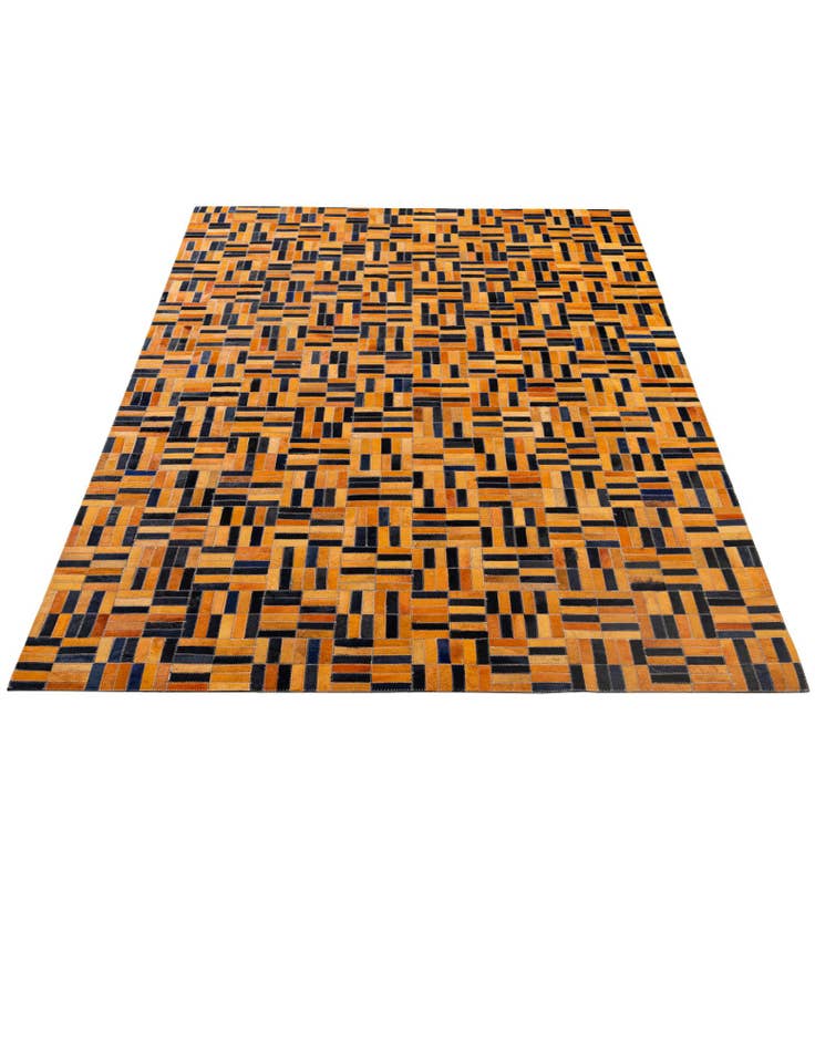 Detail image of  5' 1 x 8' Cowhide - Patchwork Rug