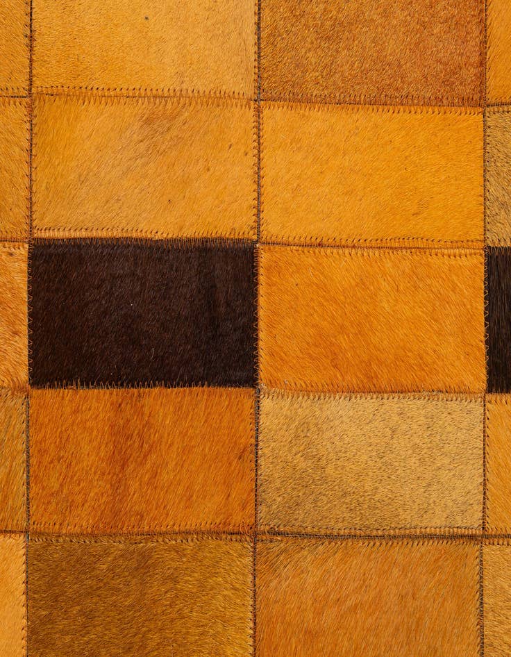Detail image of  5' 1 x 7' 11 Cowhide - Patchwork Rug