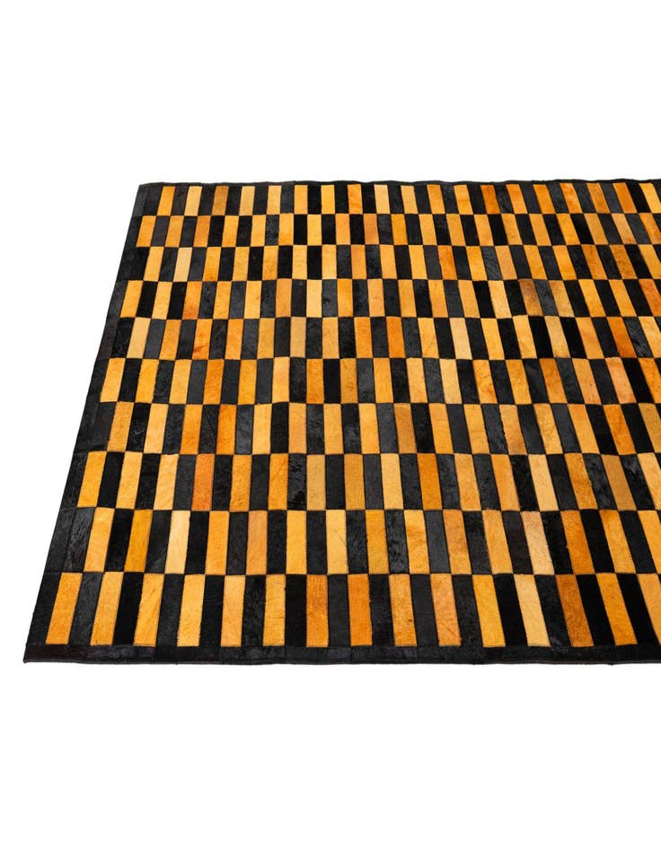 Detail image of  5' 2 x 8' 1 Cowhide - Patchwork Rug